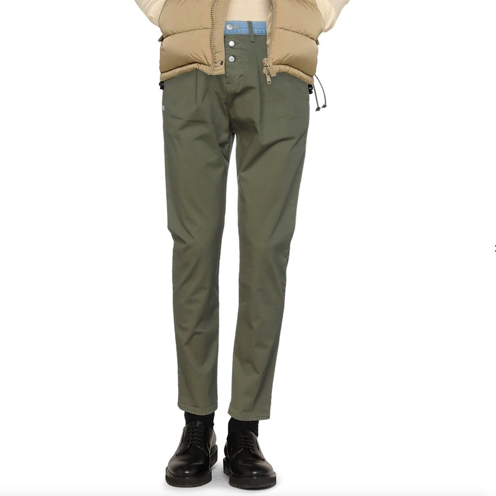 Daniele Alessandrini Military Green Cut and Sew chino pants - Picture 10 of 11